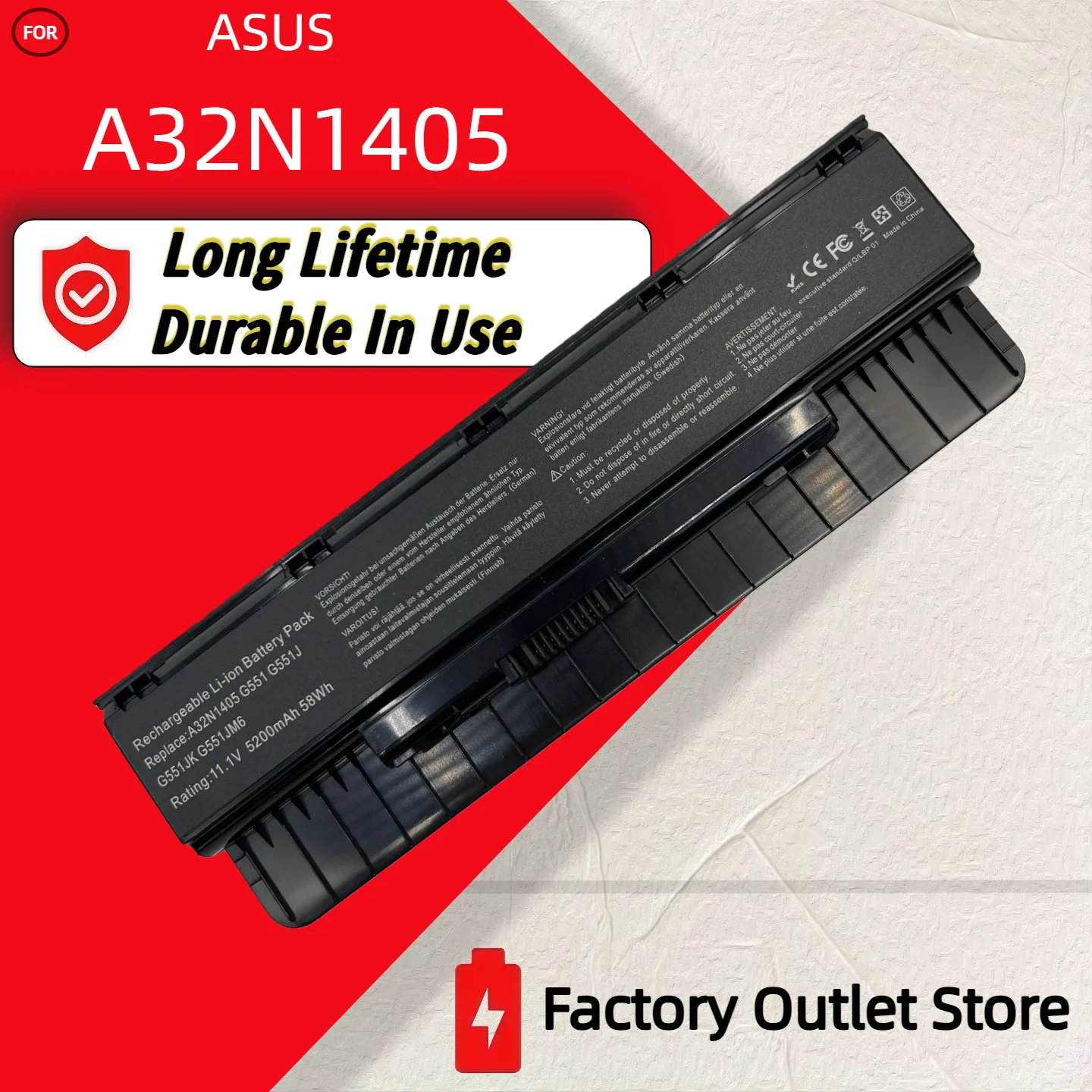 Wholesale And Retail❗❗❗  A32N1405 Battery for ASUS ROG N551 N751 N751JK G551 G771 G771JK GL551 GL551JK G551JK G551M G551JW