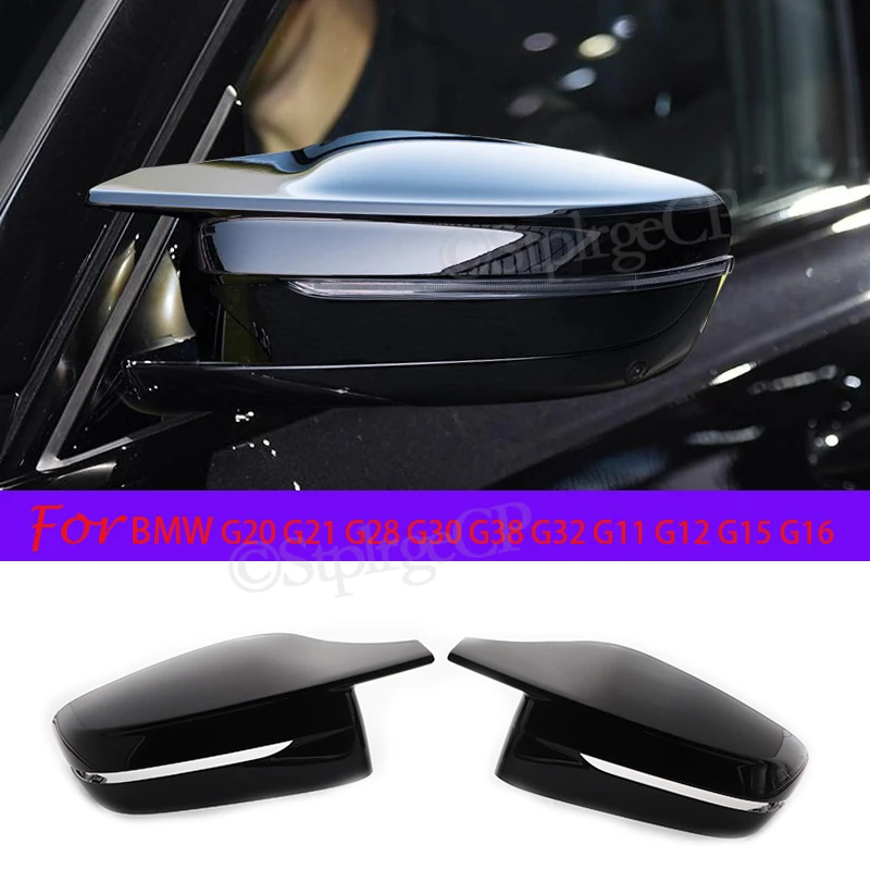 For BMW 3 4 5 7 8 Series G20 G21 G22 G28 G30 G38 G11 G12 G16 Mirror cover rear view cover black rear view mirror cover Replace