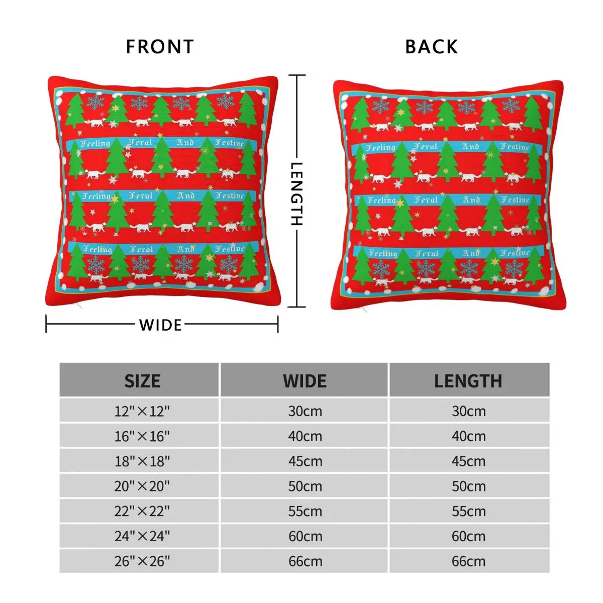 Feeling Feral & Festive Pillowcase Polyester Linen Velvet Pattern Zip Decor Car Cushion Cover 45x45