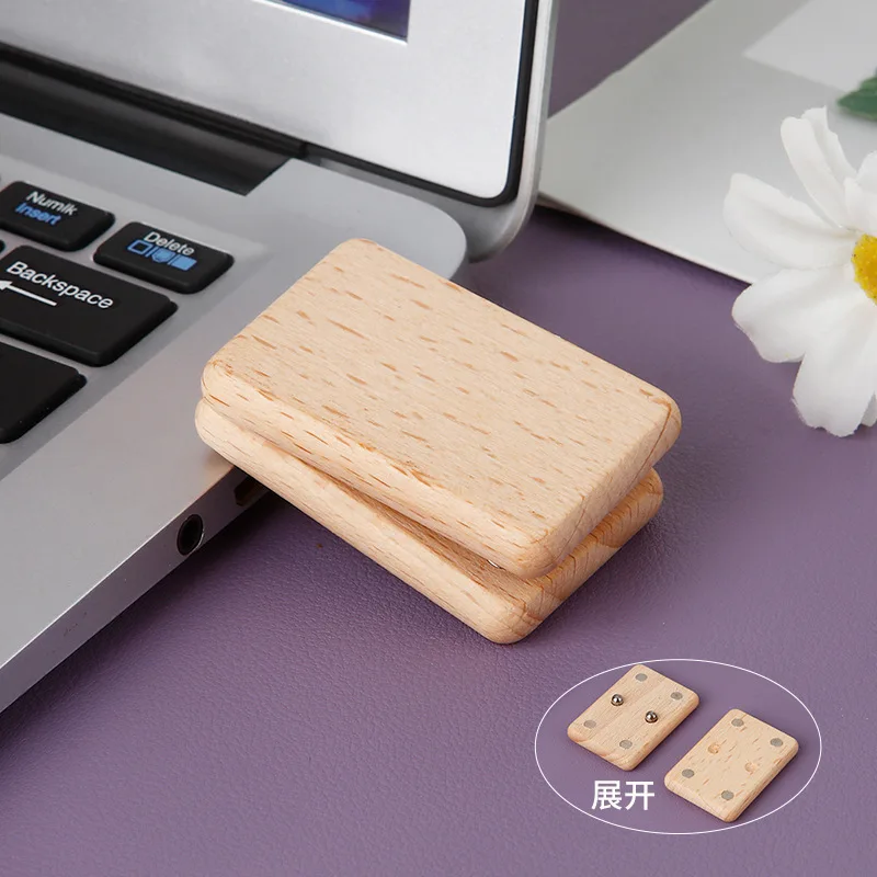 Deslizador magnético transparente de madera de haya, deslizadores de empuje de madera, Mini juguete sensorial, descompresión de ondas de sonido EDC, juguete para autismo TDAH para adultos