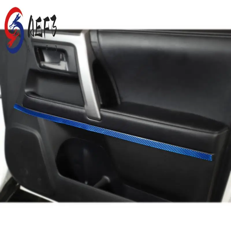 

AEF3-Carbon Fiber Car Door Strips Trim Decoration Cover Sticker Door Strips Trim Interior Accessories For Toyota 4Runner 2010-20