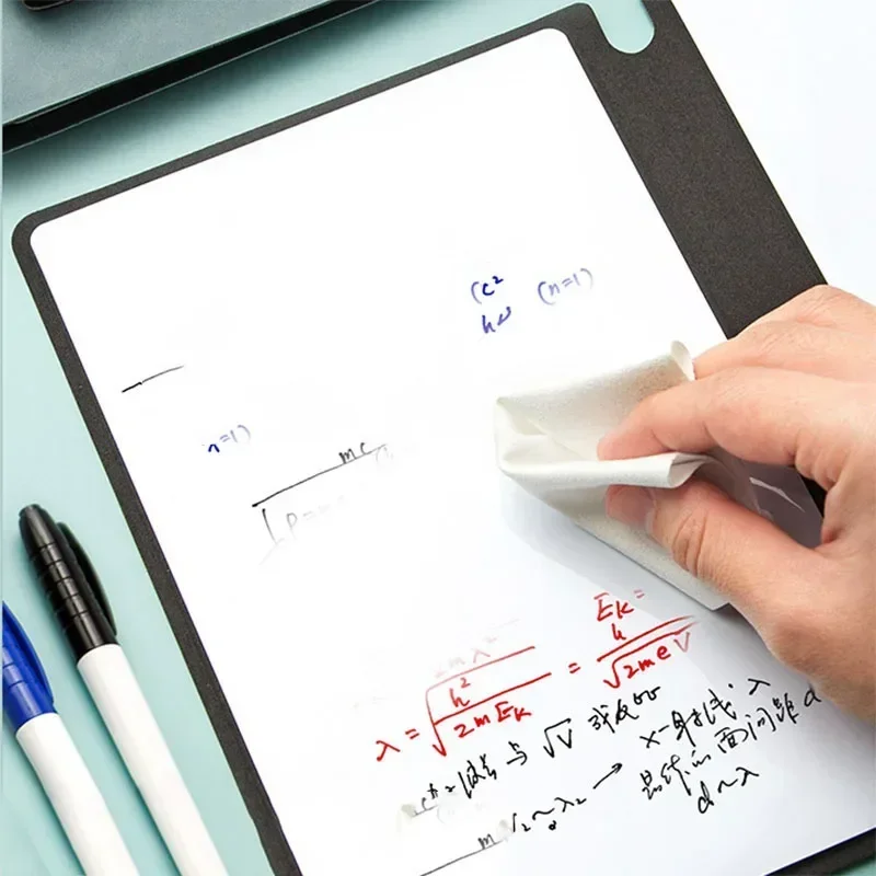 A5 Reusable Whiteboard Notebook Set with Whiteboard Pen Erasing Cloth Leather Memo Pad Weekly Planner Portable Stylish Office