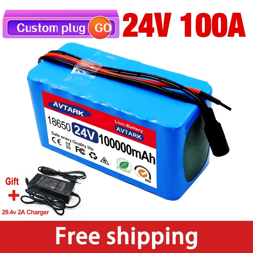 

High performance original 29.4v 7s3p 24V 100000Ah 18650 lithium battery 350W 500W lithium-ion battery pack and US/EU 2A charger