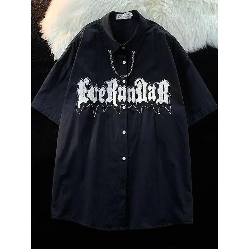 

Мужская модная футболка оверсайз в американском стиле с вышивкой, весна-лето, с коротким рукавом, до 300 фунтов