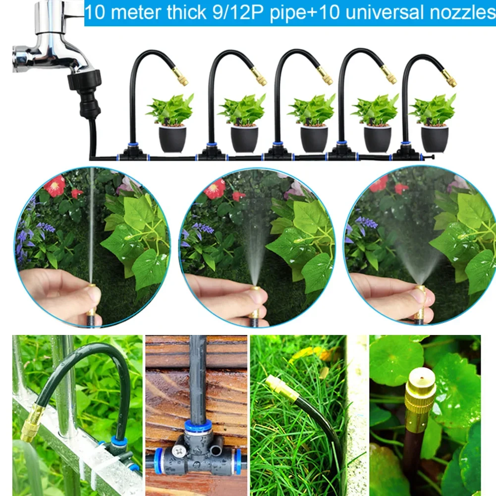 

5 м/10 м автоматические комплекты для полива запотевания распылительный распылитель с вращающейся медной насадкой 20 см балконный распылитель тропического леса для сада