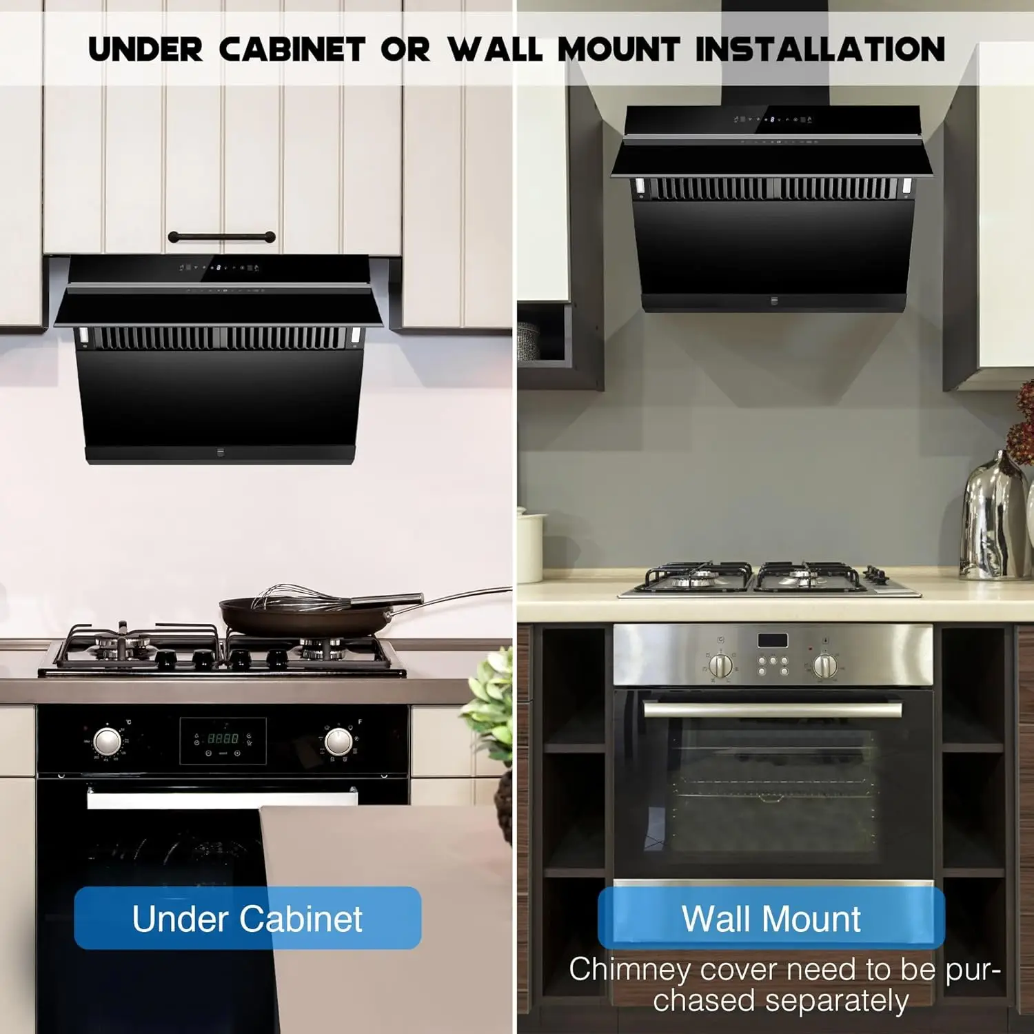 30 inch,Wall Mount Kitchen Hood 900 CFM with Heating Auto-cleaning Function, Gesture&