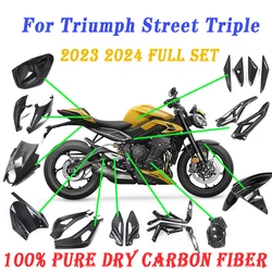 Real Dry Carbon Fiber Accessories Fairing Parts Cowls Kits Fenders Cover For Triumph Street Triple 765 R RS 2022 2023 2024