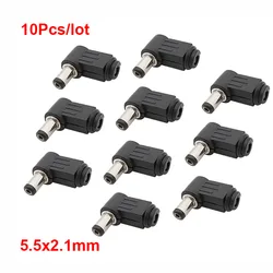 10Pcs 12V 2.1 x 5.5mm DC Power Male Plug 90 Degree Right Angle Adapter 5.5x2.1mm DC Plugs Jack Soldering Assembly Connectors W28