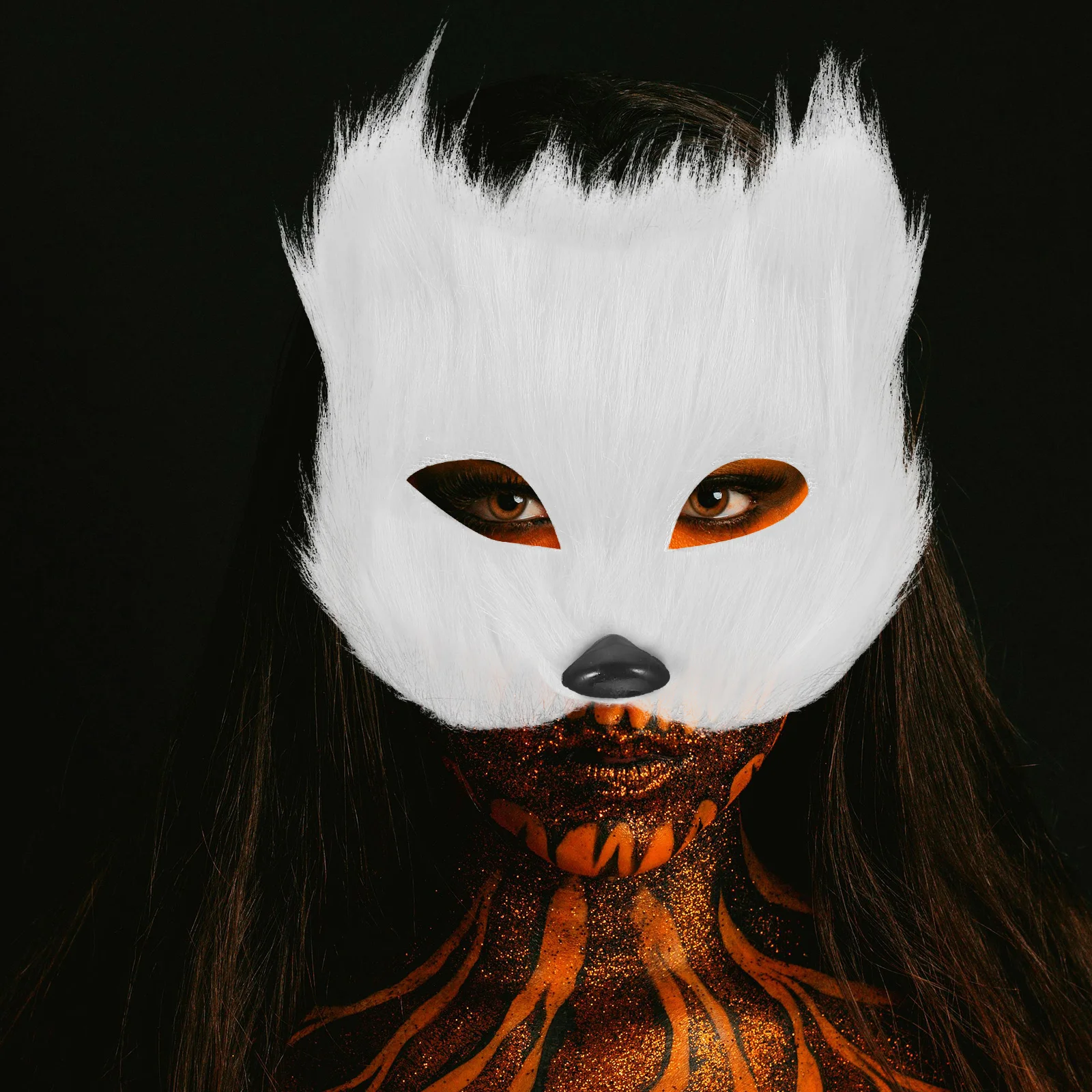

Fox Mask Set Animal Costume Accessories Carnival Hairy Cosplay Halloween White Party Masks Man