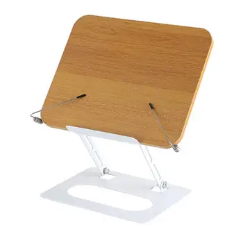Drewniany stojak na książki z regulacją wysokości Stojak do czytania 360° °   Obrotowa podstawa Elastyczne klipsy do czytania stron do muzyki