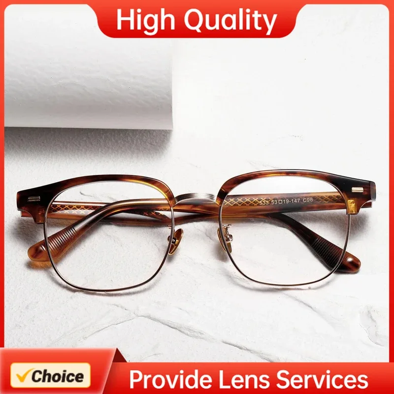 

533 534 очки по рецепту из чистого титана ACETATE с защитой от синего луча, фотохромные оптические очки для близорукости/дальнозоркости для мужчин и женщин