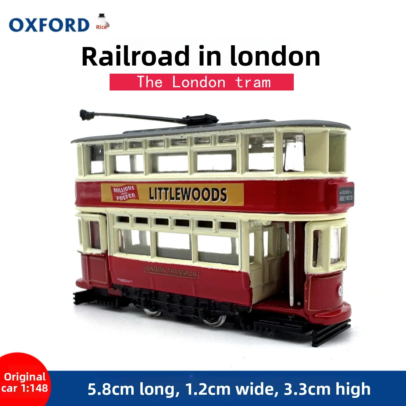 OXFORD London Tram Car Model Alloy Simulation Collection Ornament 1 To 148N Ratio Scarce Model