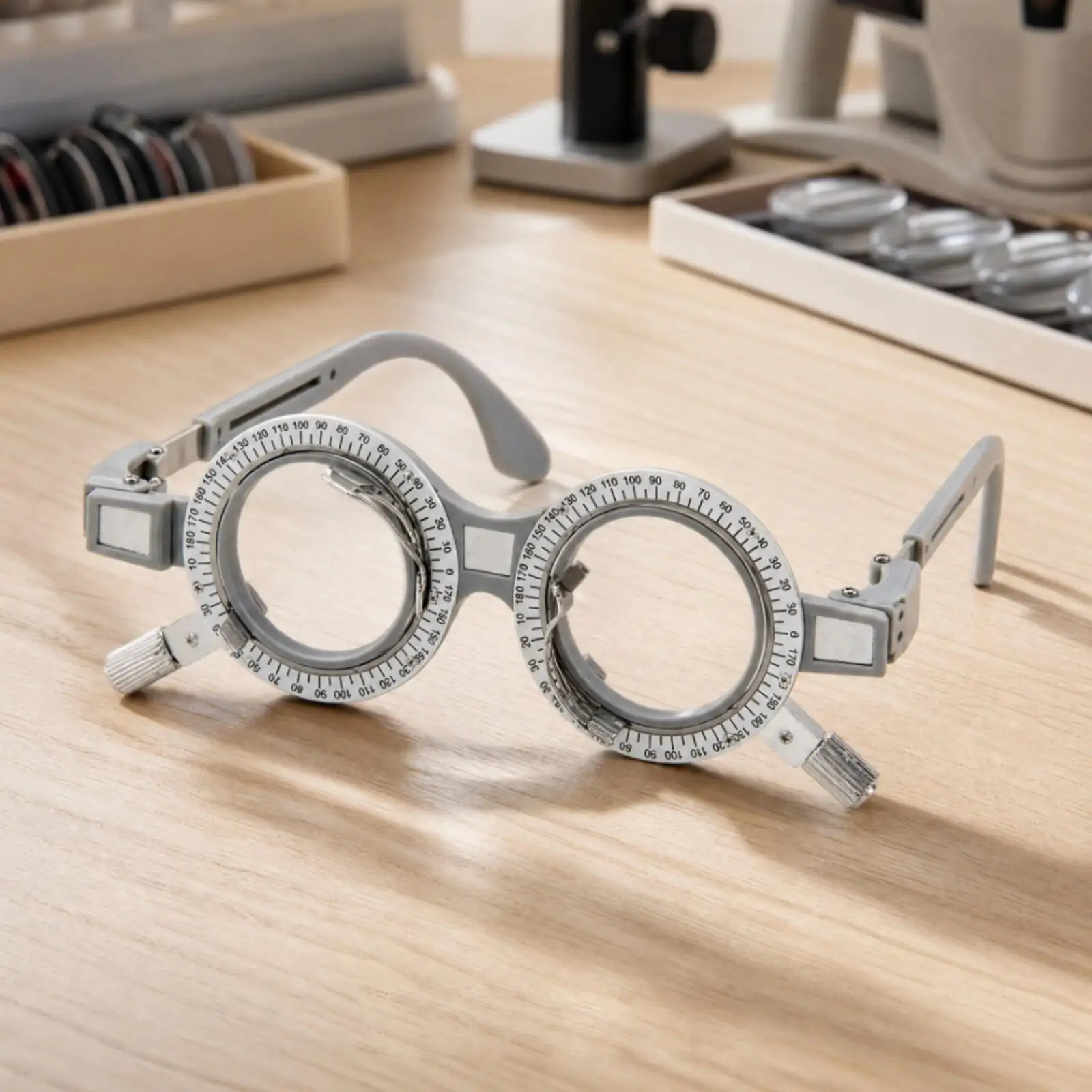 Adjustable Trial Frame for Optometry Practice with Stainless Steel Lens Slots and Aluminum Knobs 30g Light Frame for Reliable