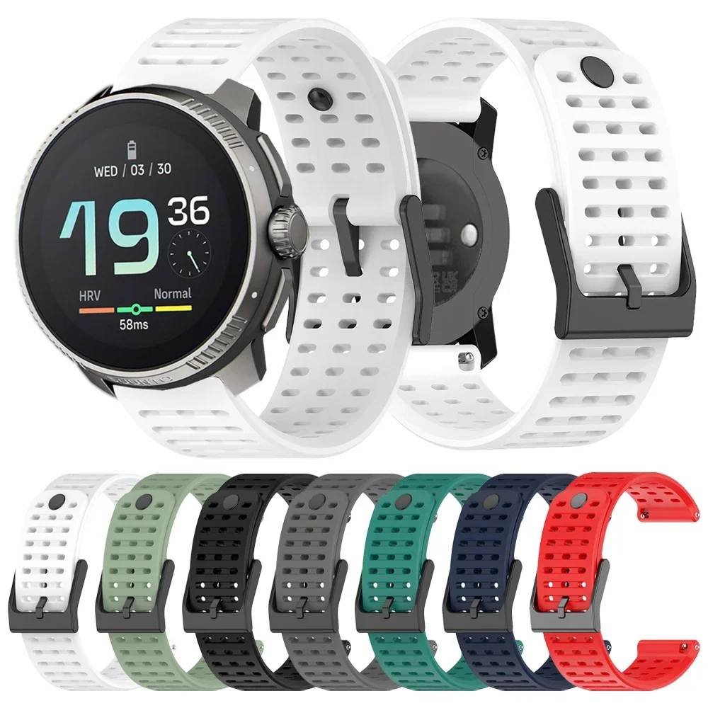 Pulseira de silicone para Suunto RACE, Vertical Watch Band, Acessórios de substituição para Suunto 5, 9 Peak Pro, Strap Bracelet, 22mm