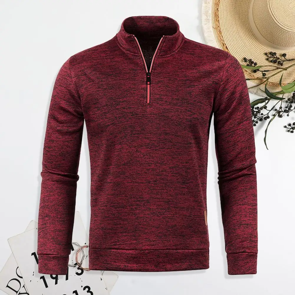 

Casual Men Sweater Men Sweater Stylish Men's Winter Sweaters Stand Collar Long Sleeve Elastic Knitted Designs with Plush Warmth