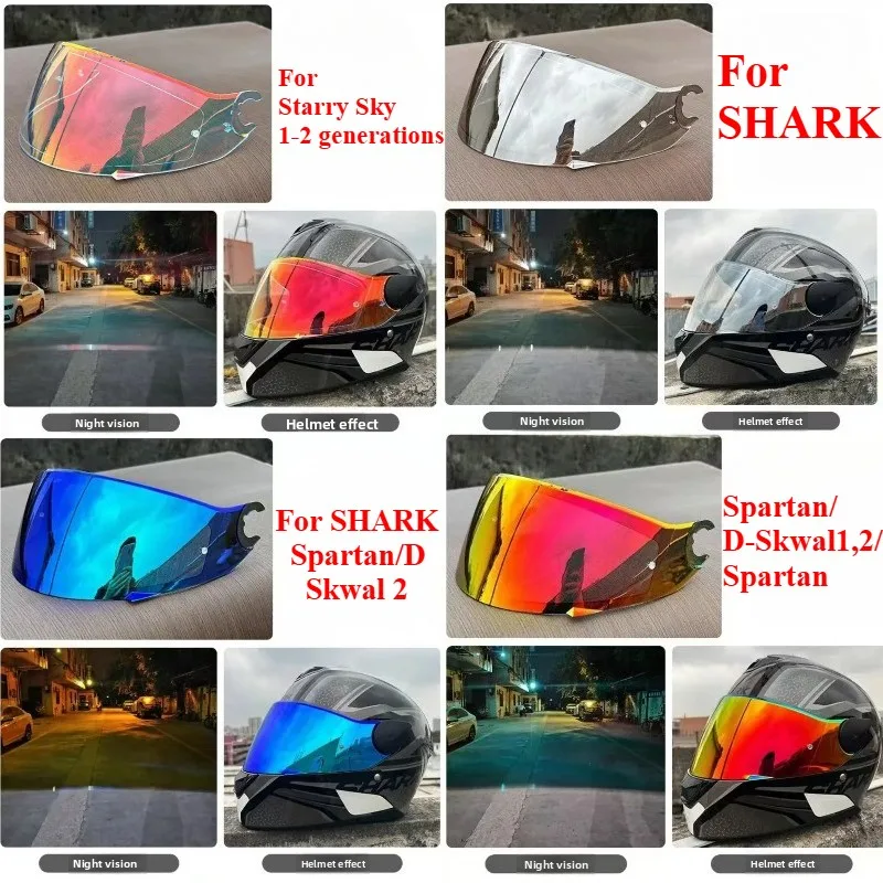 

Visors for SHARK Spartan/D Skwal 2 Motorcycle Helmet Visors UV Protection Electroplated Visera Casco Moto, Helmet accessories
