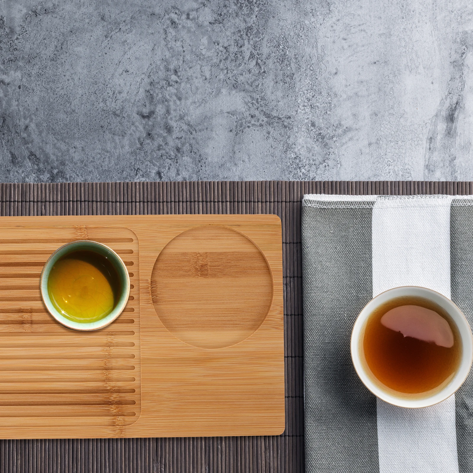 

Rectangular Tea Tray Large Bamboo Serving Tray for Snacks Fruits Household Kitchen Counter Decorative Practical