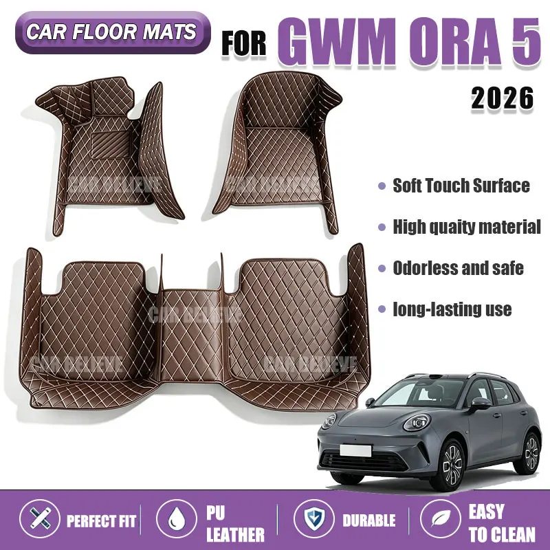 Car Floor Mats Suitable for GWM ORA 5 2026 Anti slip and wear-resistant PU leather car interior mat