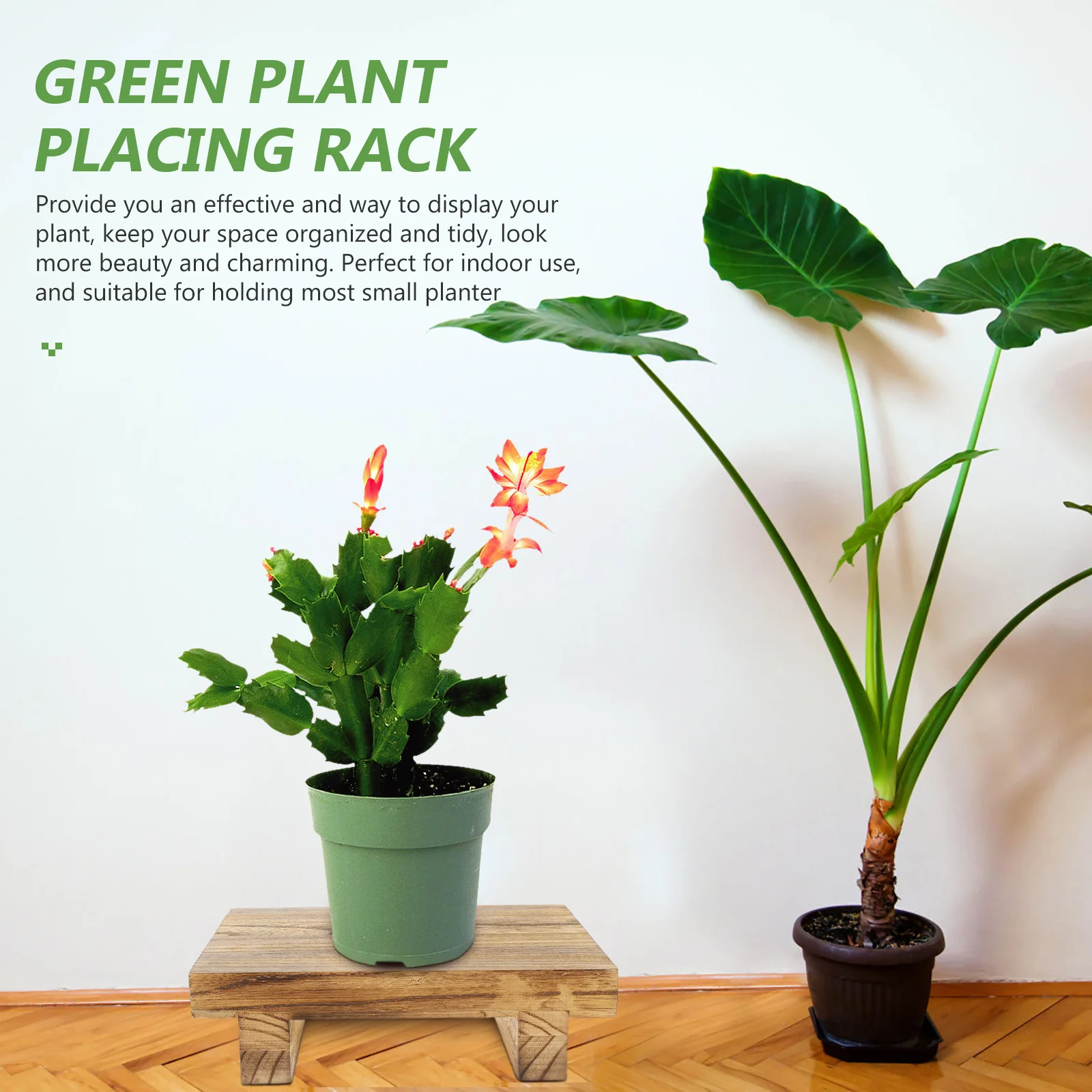 

Vintage Wooden Desktop Storage Rack Small Stool Home Decor Organizer for Indoor Use Balcony Flowerpot Holder Simple Chic Design