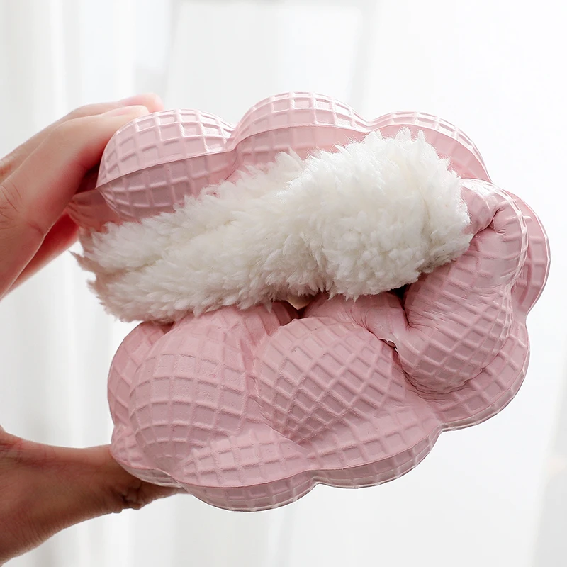 2023 Autumn Winter New Women Home Slippers Massage Bottom Bubble Slides Indoor Slides Linen Soled Non-Slip Bathroom Slippers