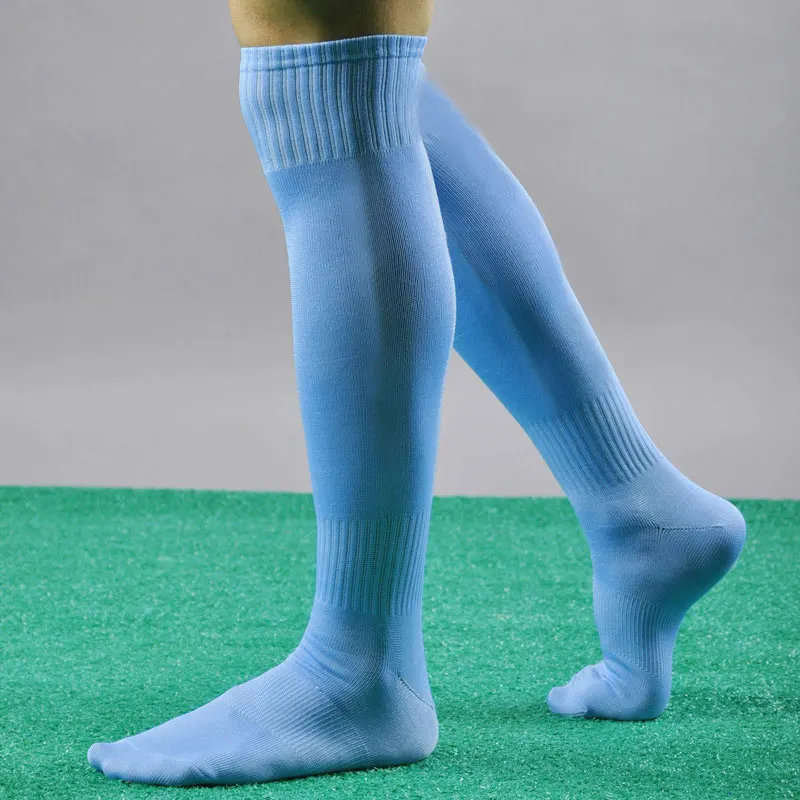 

New Fashion Mens Football Long Socks Over Knee Soft Warm Solid Color Team Soccer Training High Socks Skin Friendly Hot Sale