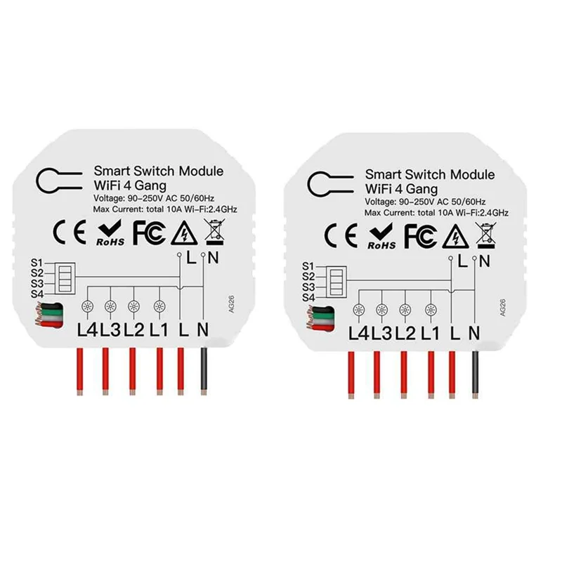 

M16K-Wi-Fi умный 4-позиционный модуль переключателя 2 шт. Tuya переключатель управления освещением дистанционное приложение диммер переключатель шторы