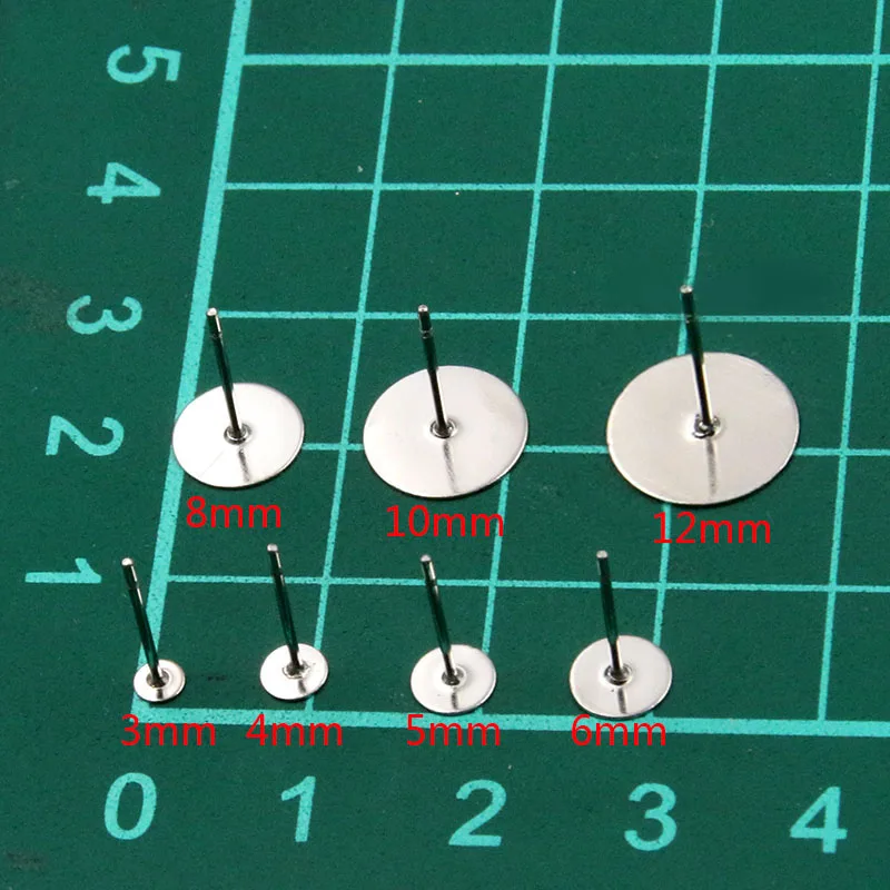 Clous de boucles d'oreilles en acier inoxydable, 2 couleurs, broches de Base vierges avec bouchon de boucle d'oreille, résultats d'oreille arrière pour la fabrication de bijoux à faire soi-même, 50 à 100 pièces