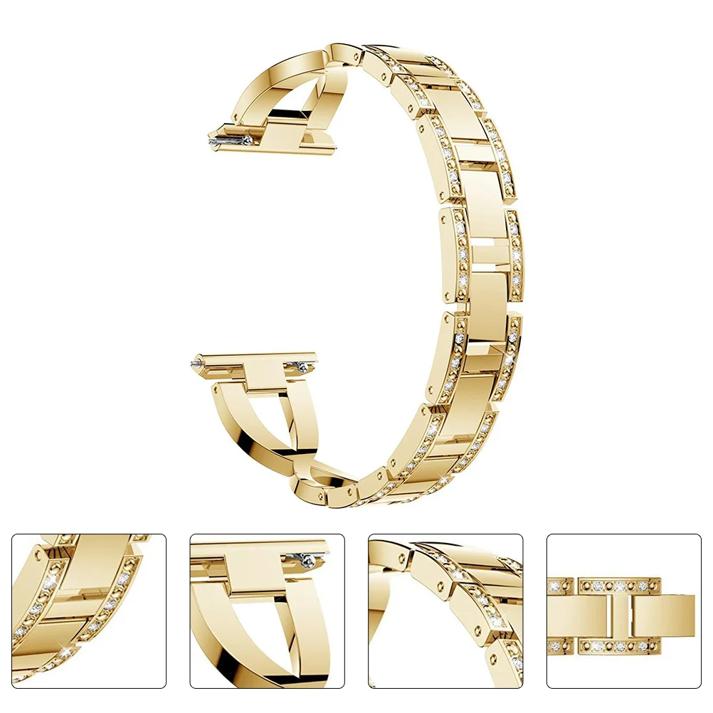 

1Pcs Stainless Steel Watch Strap Adjustable Diamond Watch Wristband for Stylish Smart Band Diamond Watchband