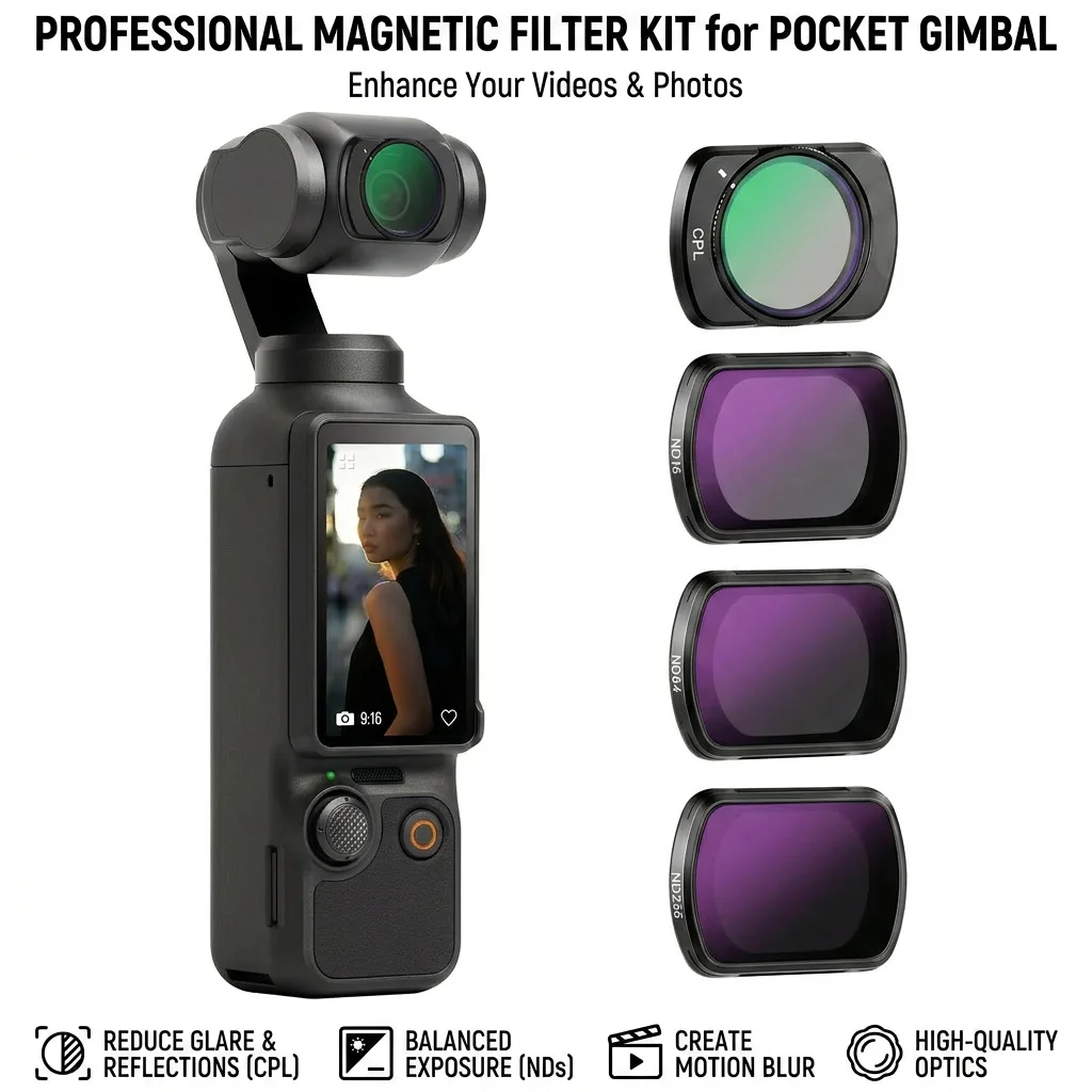 für DJI OSMO Pocket 3 4 Objektivfilter-Set CPL ND16 ND32 ND64 UV Black Soft Macro NIGHT STAR Objektiv für DJI Pocket 4/3 Kamera