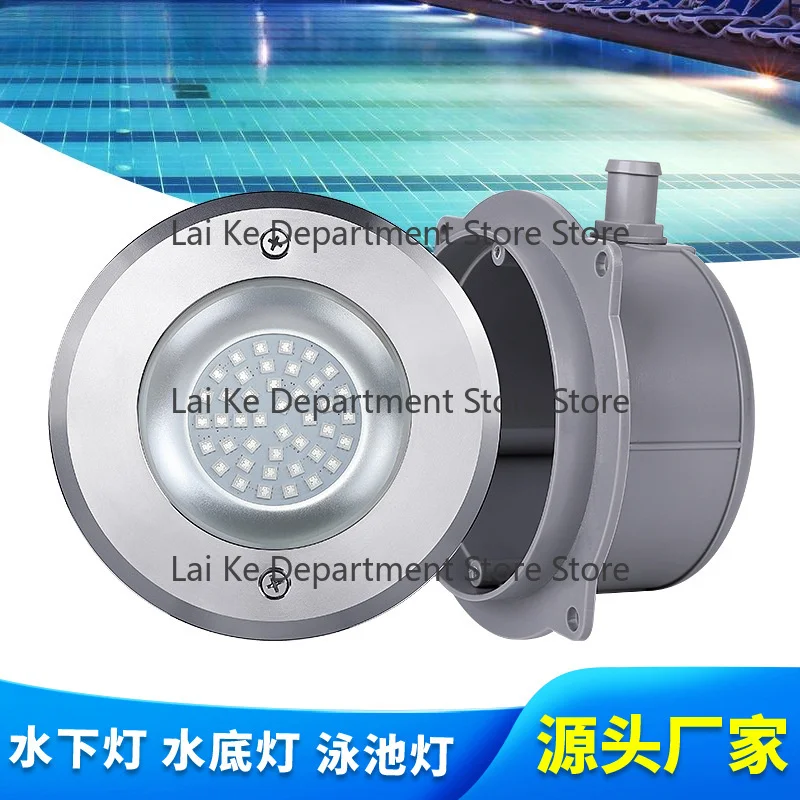 Bluetooth WiFi LED Underwater Light 316L Stainless Steel Recessed Landscape Lamp For Swimming Pool Spa Steel Structure