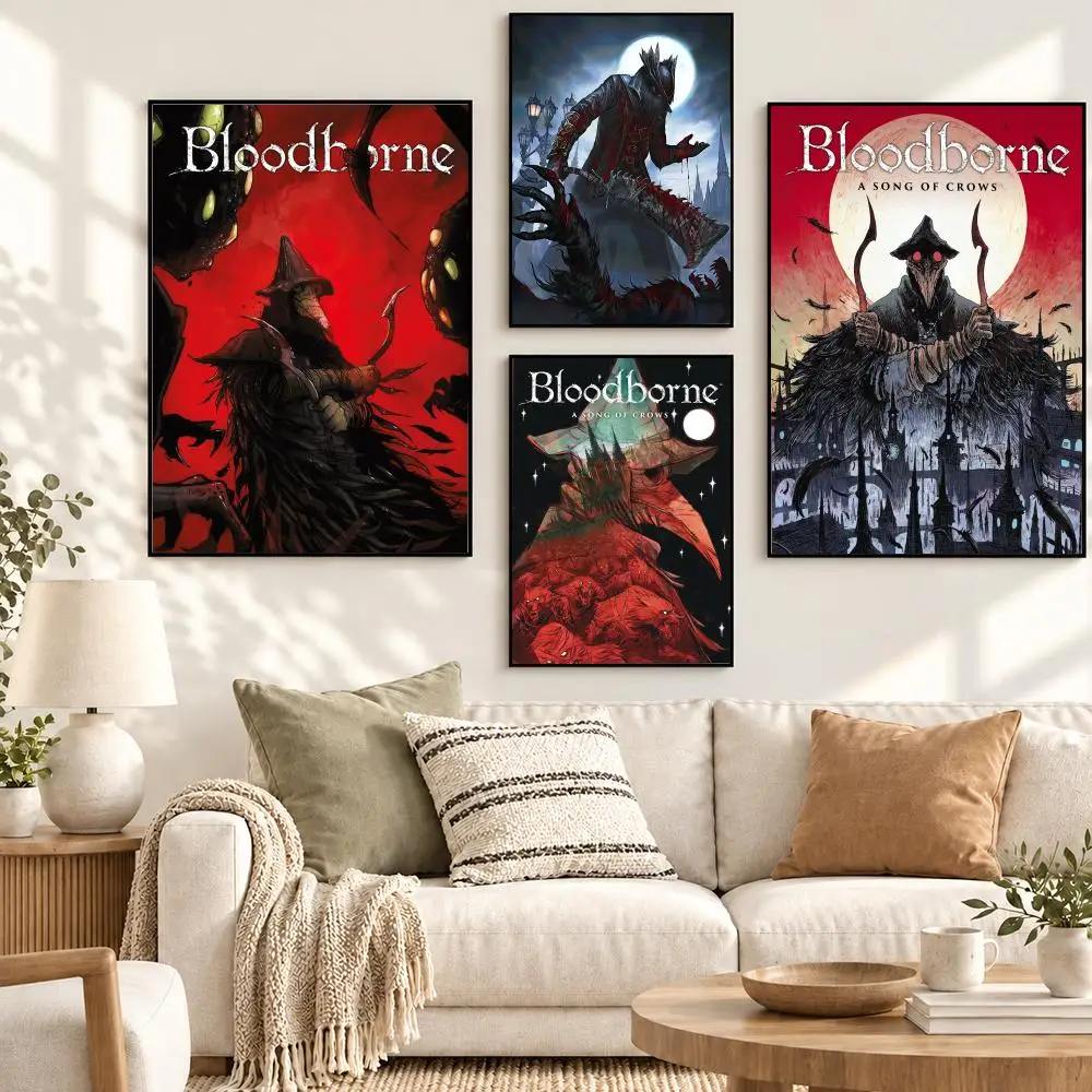bloodborne Gothic Action RPG Video Game Victorian Retro Poster Decorative art prints for the home, holiday gifts, unframed
