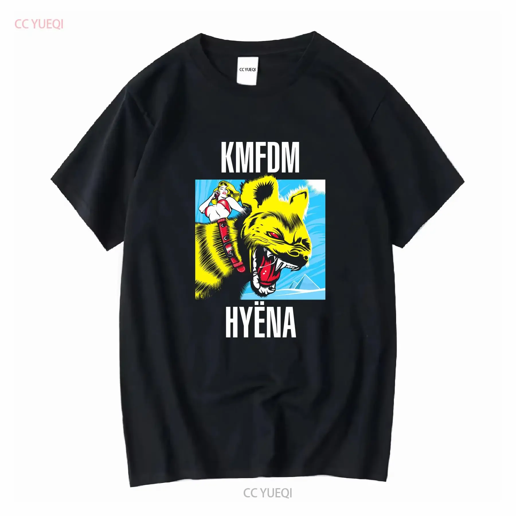 Hyena Album KMFDM Band T Shirt  Black S 2345XL Y1363 long or sleeves vintage Washed streetwear Soft fashion Casual homme