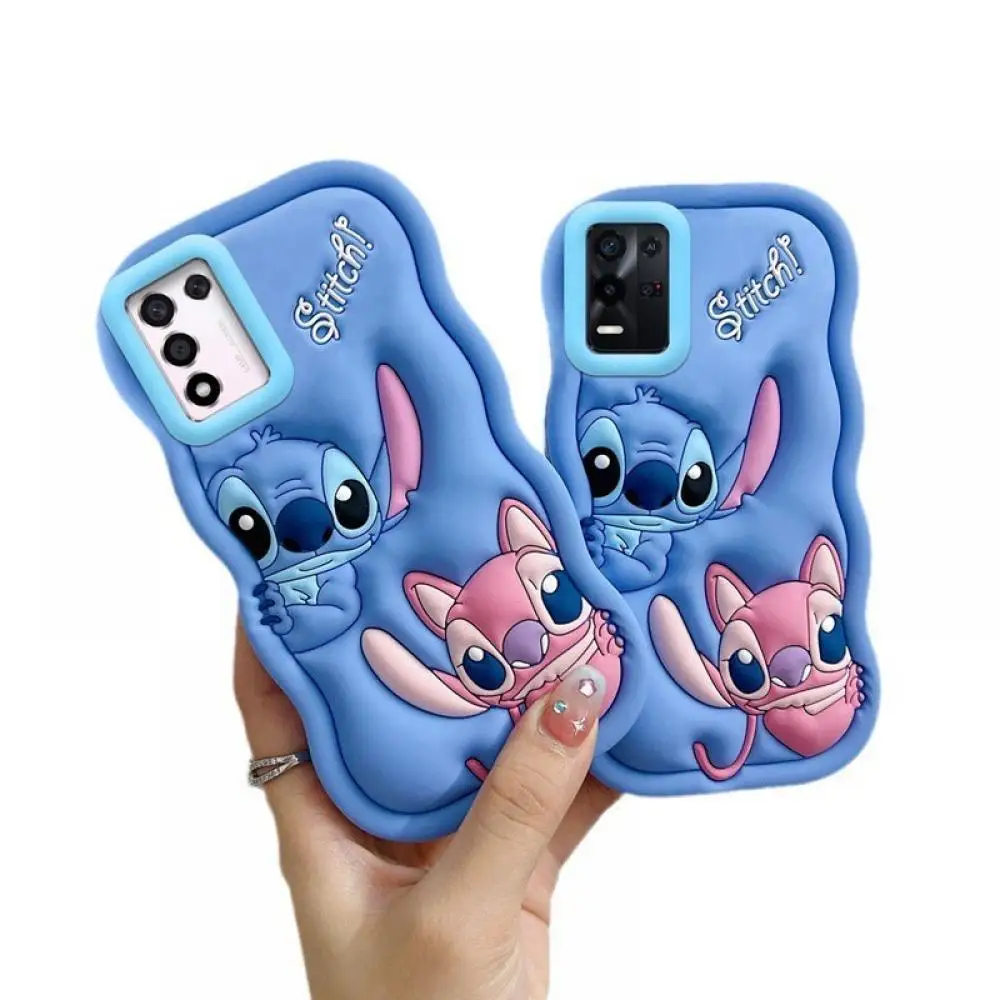 Kawaii Cartoon 3D Stitch Suitable for Samsung A14 Phone Case A53 Wave Edge S23 Ultra Soft Silicone Protective Case