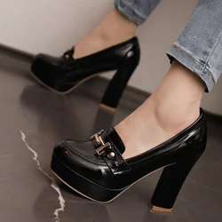 Chunky Heel Pumps Basic Women Shoes  Square Heel Round Toe Wedding Shoes Party Dancing Ladies Dress Shoes Platform Bowtie Knot