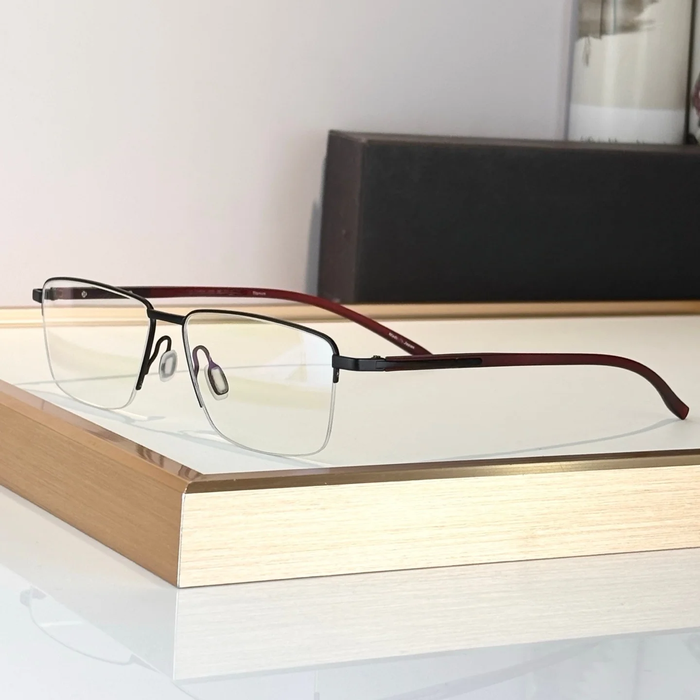 P8399 Handcrafted Business Eyeglasses Frames Rectangle Alloy Boundless Women's Glasses Frames Popular Men's Glasses Frames