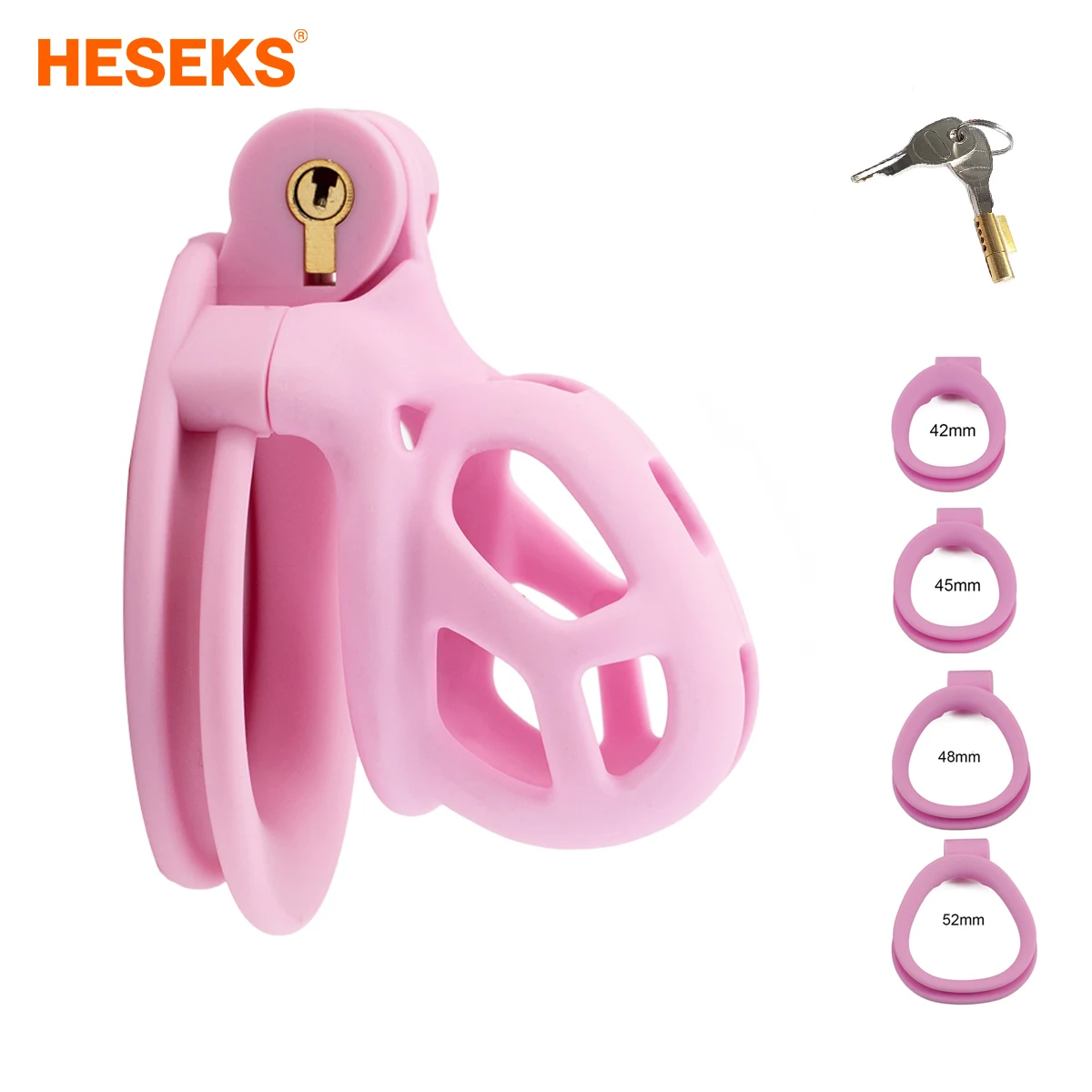 Gay Chastity Games: A Comprehensive Review of the HESEKS Pink Male Chastity  Cage Lock Cock Device