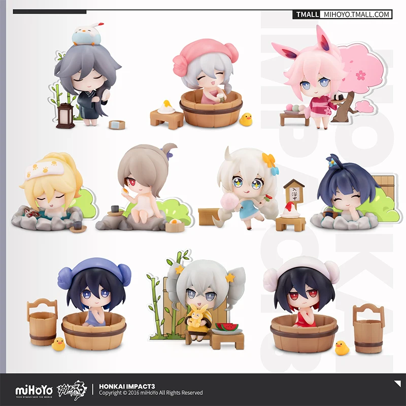 Honkai Impact 3 Hot Spring Holiday Series Q-version Egg Box Figma Desktop Ornament miHoYo Official genuine version Doll Gifts