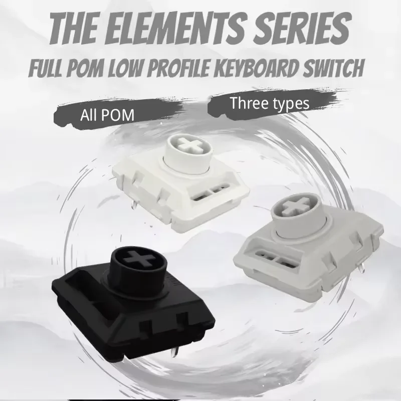 Kailh Low Profile Switches 1353 Black Cloud/White Rain/Hide Mountain Linear Clicky Tactile Switch For Hitbox Mechanical Keyboard