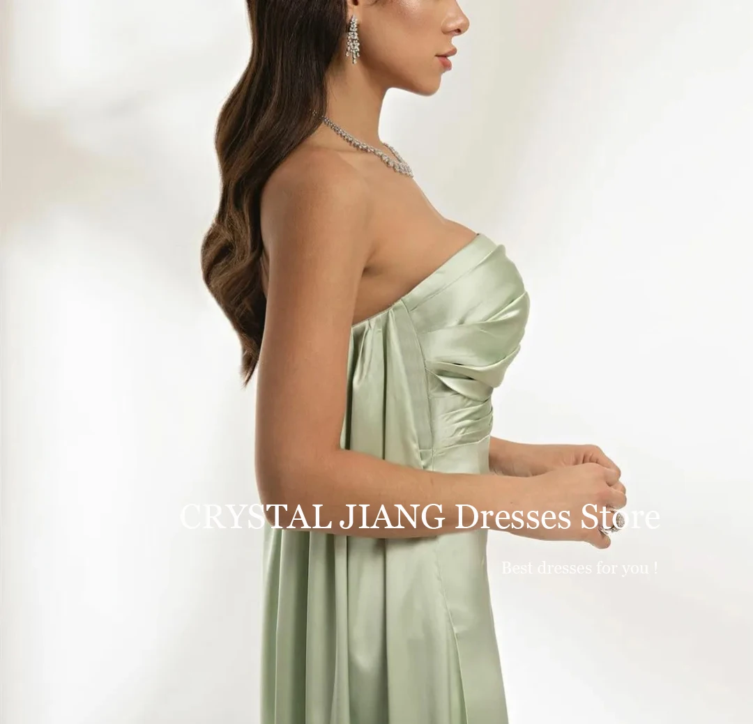 Elegant Long Strapless Satin Evening Dresses Sleeveless Sheath Pleated Floor Length Suitable Dresses on Request