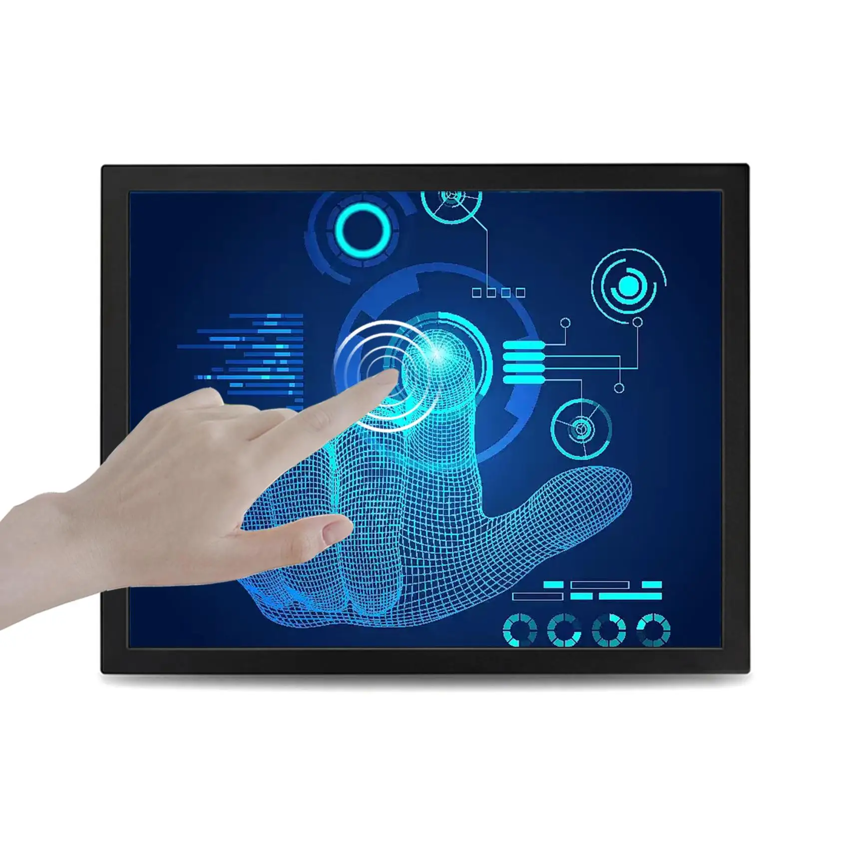 12.1 Inch 800x600 4wire Resisitive Touch Monitor VGA Input Industrial Monitor
