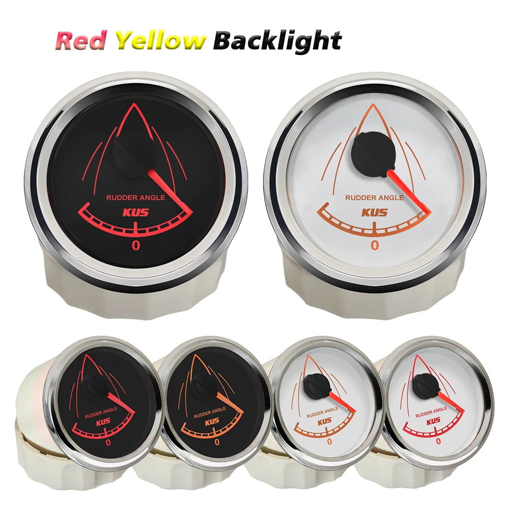 

KUS 52 мм (2 дюйма) Универсальный индикатор угла руля для морской лодки 0-190 Ом Сигнальный измеритель с подсветкой 12 В 24 Вольт Водонепроницаемый