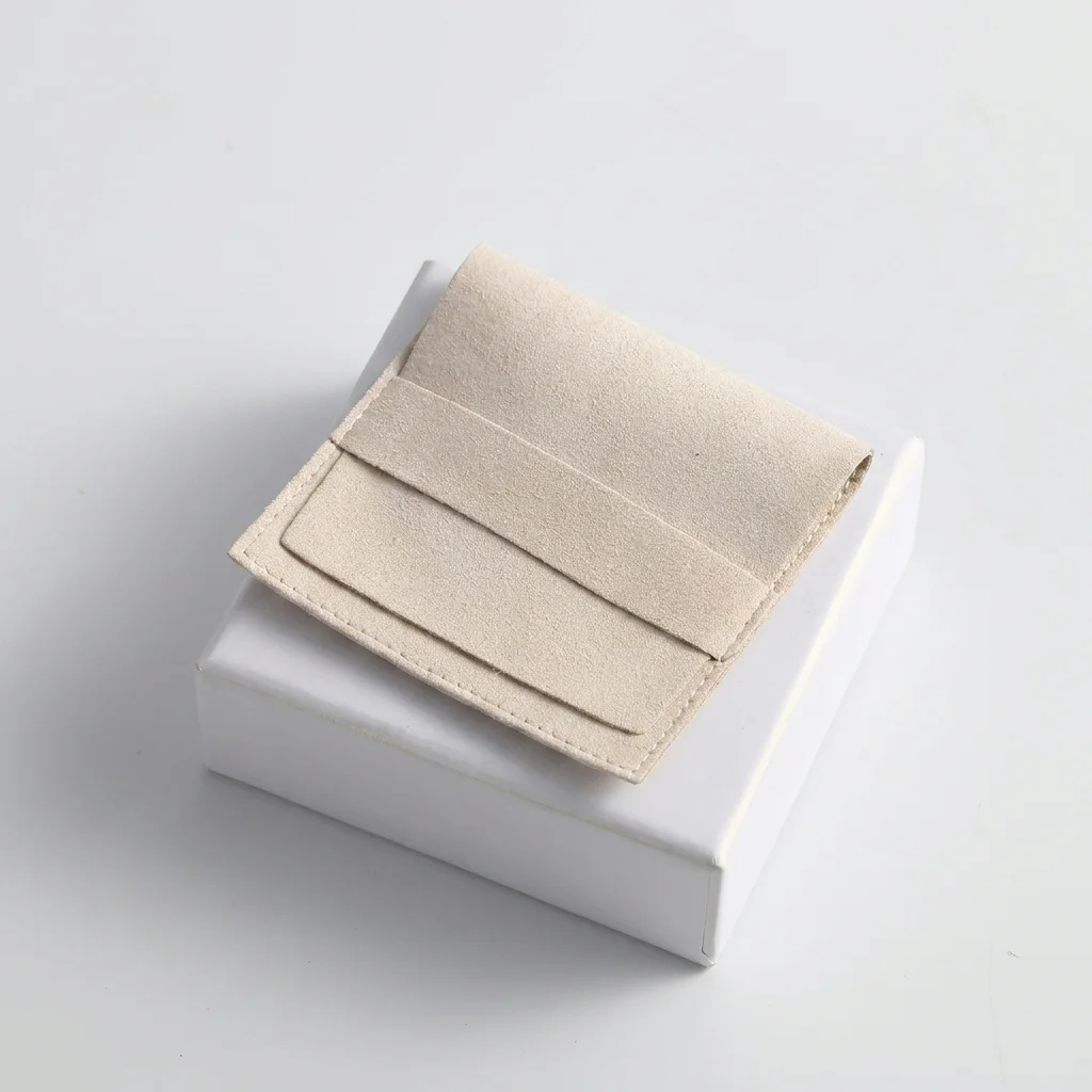

Soft Microfiber Cloth Jewelry Storage Bag Snap Button Anti-oxidation Necklace Pendant Holder