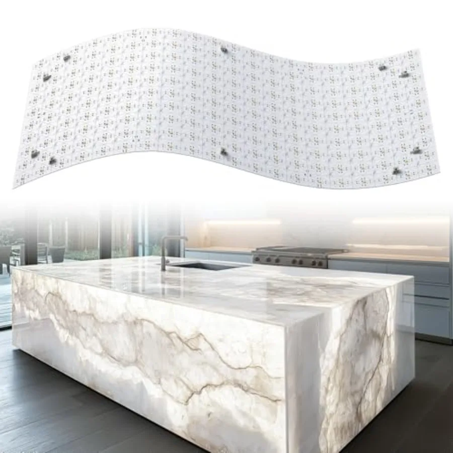 

LED Backlight Sheet White 6000K 2V 36W Dimmable LED Panel Sheet Compatible with Alexa Flexible Backlit Light Remote and APP Con