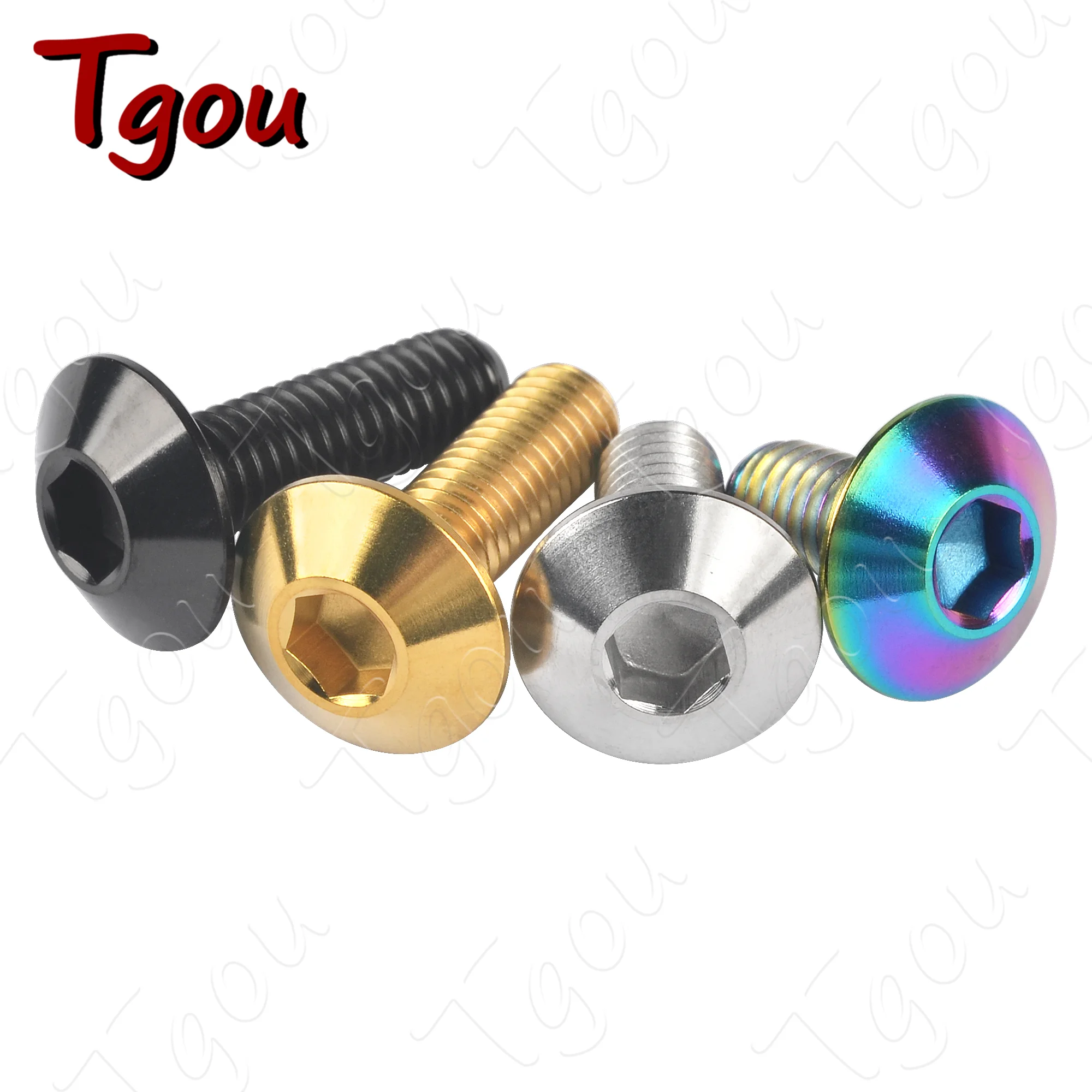 Tgou Titanium Bolt M6x12/15/20/25/30/35mm Button Allen Hex Head&Torx Head Screws for Motorcycle Bicycle 1pcs