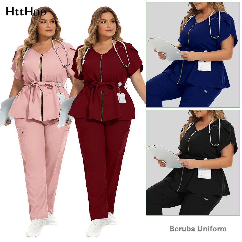 Hot Sales Scrub Sets Uniform Women Joggers Breathable Dentist Veterinary Scrubs Pet Store Pharmacy Worker Uniforms Fashion Scrub