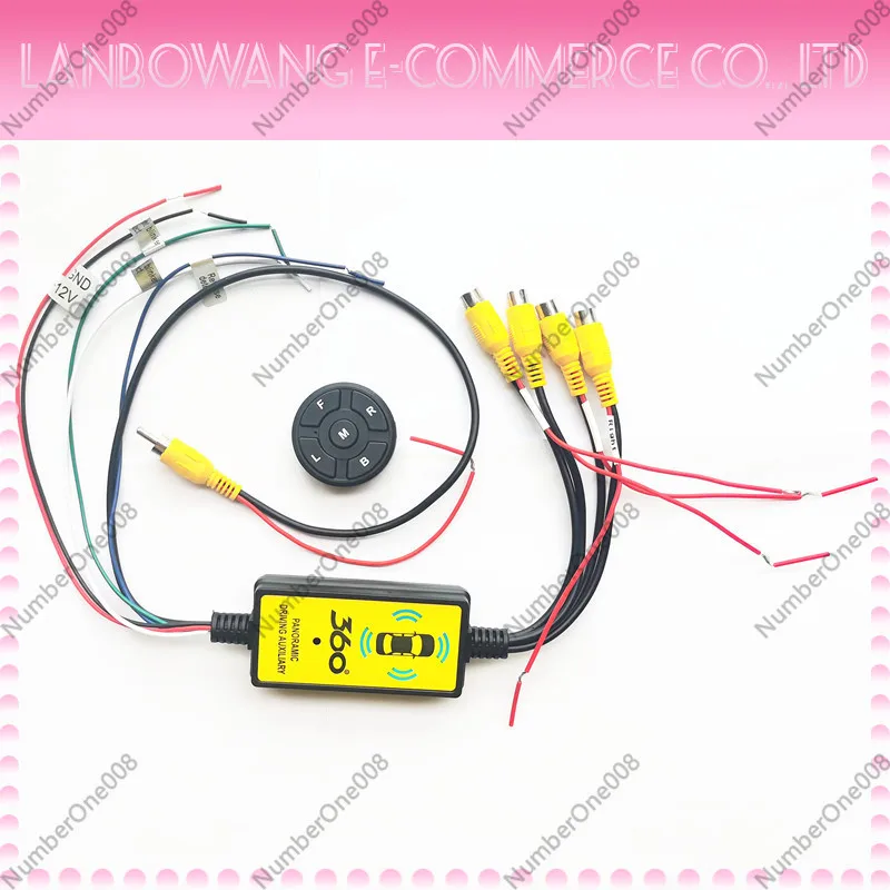 Four Input One Output Car Video Converter Blind Spot Camera Video Switch Box for Reverse Parking Assist