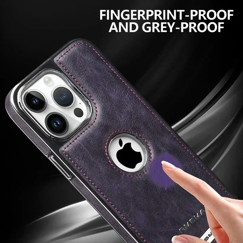 For iPhone 14 15 16 17 Pro Max 16 Puls Anti-Drop Magnetic Phone Case Magsafe Business Leather Phone Case for IPHON 16 17 ProMax