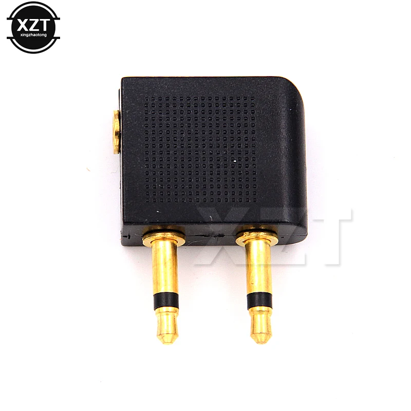 

10pcs/lot Portable Aircraft aviation headset conversion plug 3.5mm aircraft audio adapter gold plated male to female converter