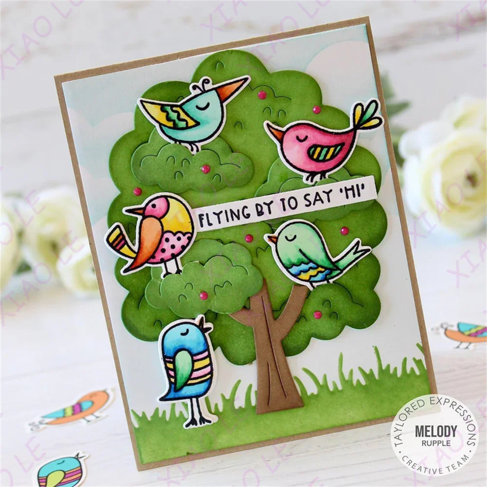 Make like a Tree Die Set Doodle Birds Metal Cutting Dies Stencil Cut For DIY Scrapbooking Album Embossing  Paper Card Embossing