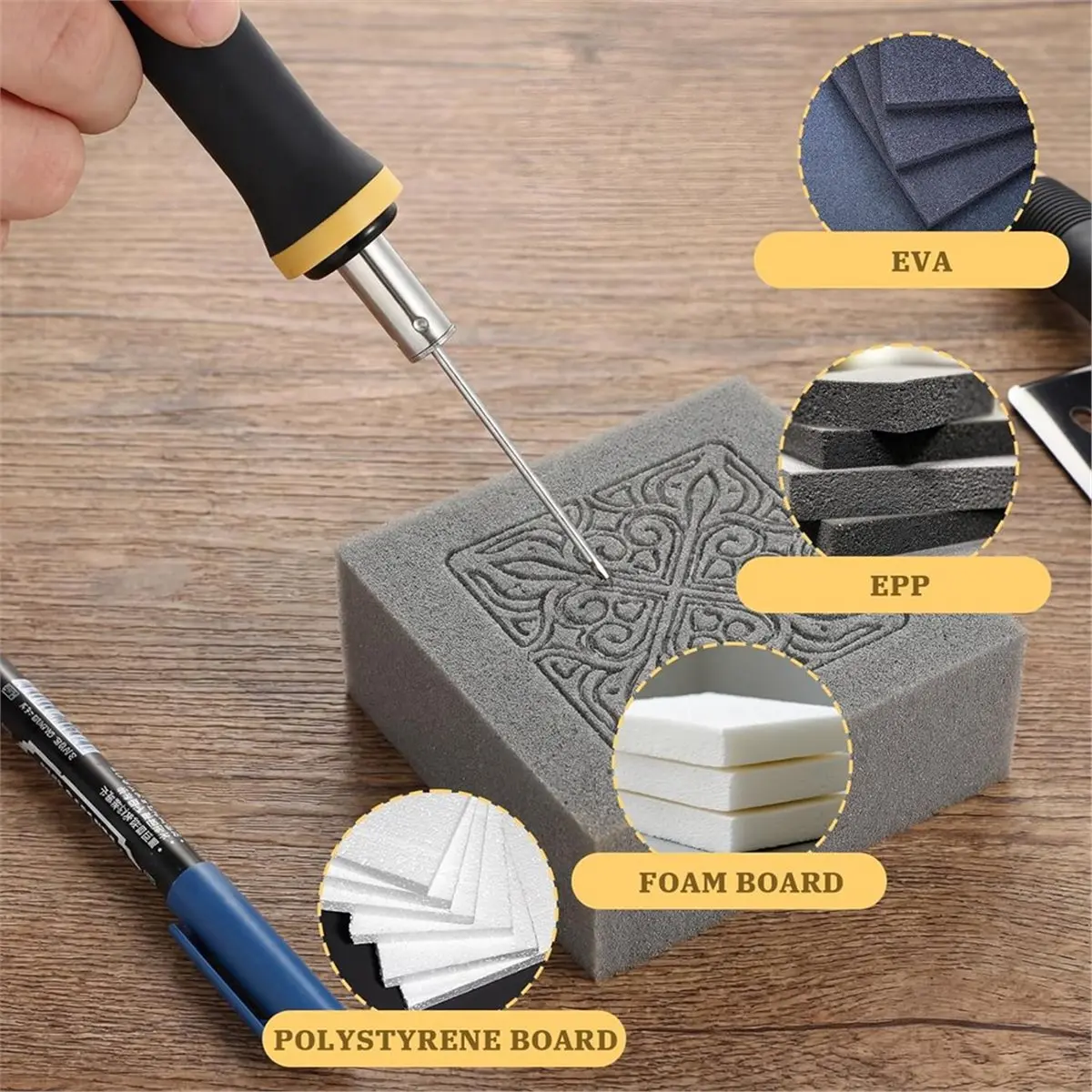 Light Weight 2Pcs Hot Wire Electric Foam Cutting Pen,Foam Cutter Kit,Higher Temperature Heat Carving Tool for EVA Board US Plug